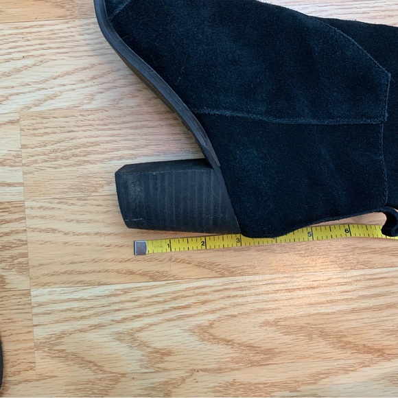 Toms Lunata booties heeled suede black stacked heels boots 6.5 - Picture 7 of 10